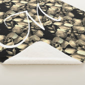 モダンレトロビクトリアン花柄モノグラム シェルパブランケット (3/4)