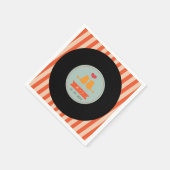 モダンレトロビニールレコードオレンジスカイブルー結婚ズ スタンダードカクテルナプキン (角)