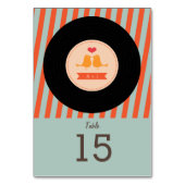 モダンレトロビニールレコードオレンジスカイブルー結婚ズ テーブルナンバー (裏面)