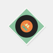 モダンレトロビニール結婚レコード スタンダードカクテルナプキン (角)