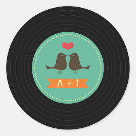 モダンレトロビニール結婚レコード ラウンドシール