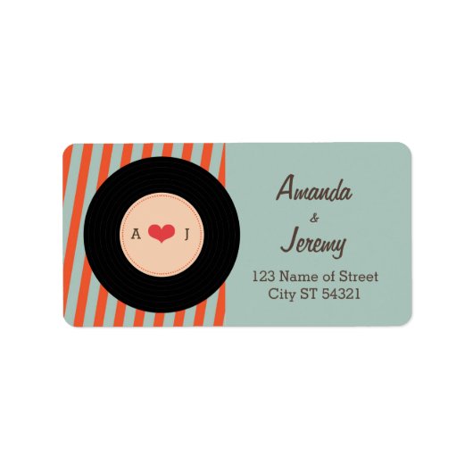 モダンレトロビニール録音オレンジ/スカイブルー ラベル (正面)