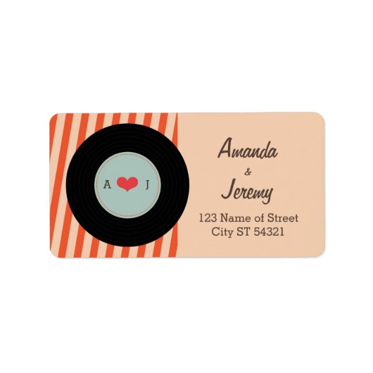 モダンレトロビニール録音オレンジ/スカイブルー ラベル (正面)