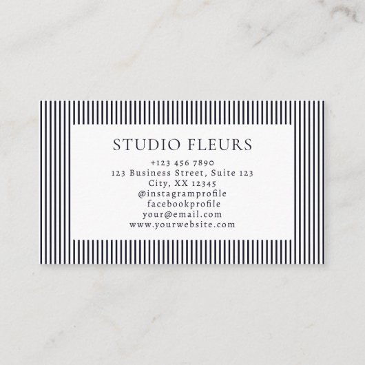 モダンレトロビブストライプのロゴ名刺 名刺 (裏面)