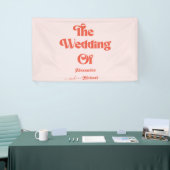 モダンレトロピンクとオレンジのタイポグラフィ結婚ズ 横断幕 (トレードショー)