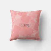 モダンレトロピンクの正方形パターン クッション (裏面)