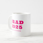 モダンレトロピンクはっきりしたタイポグラフィ卒業 コーヒーマグカップ (正面左)