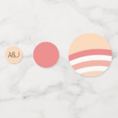 モダンレトロピンクピーチコーラルレインボー結婚ズ コンフェッティ (裏面)