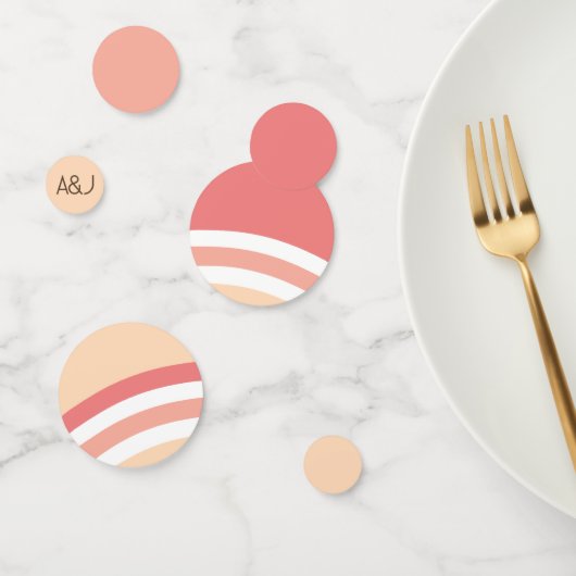 モダンレトロピンクピーチコーラルレインボー結婚ズ コンフェッティ (グループ)