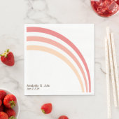 モダンレトロピンクピーチコーラルレインボー結婚ズ スタンダードランチョンナプキン (インサイチュ)