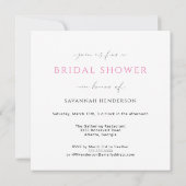 モダンレトロピンクブライダルシャワー 招待状 (裏面)