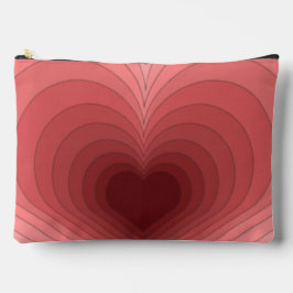 モダンレトロファンキーレッドハートソーバッグまたはパウチ アクセサリーポーチ