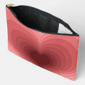 モダンレトロファンキーレッドハートソーバッグまたはパウチ アクセサリーポーチ (見開き)