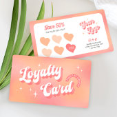 モダンレトロフェミニンピンクピーチ美しいサロン ロイヤリティカード