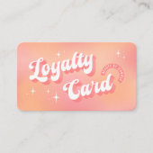 モダンレトロフェミニンピンクピーチ美しいサロン ロイヤリティカード (正面)