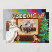 モダンレトロフォトクリスマスホリデービジネス シーズンカード (正面/裏面)