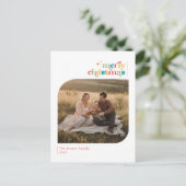 モダンレトロフォトファミリークリスマスホリデー ポストカード (スタンド正面)