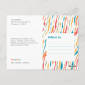 モダンレトロフォトファミリークリスマスホリデー ポストカード (裏面)