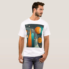 ✨モダンレトロフューチャリスティック スペース アブストラクトアート✨ Tシャツ