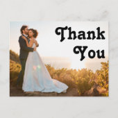 モダンレトロフルフォト結婚ーありがとう ポストカード (正面)