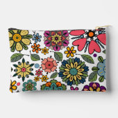 モダンレトロフローラスケッチシームレスパターンアート アクセサリーポーチ (裏面)