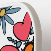 モダンレトロフローラスケッチシームレスパターンアート ピックルボールラケット (左詳細)