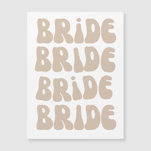 モダンレトロブライドバチェロレッテヴィンテージ マグネット招待状 (正面)