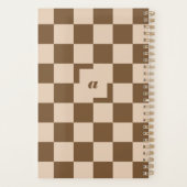 モダンレトロブラウン市松模様にパターンのアーチ写真 プランナー手帳 (裏面)