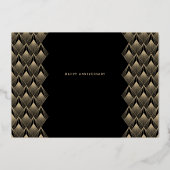 モダンレトロブラックと金ゴールド50周年記念 箔招待状 (裏面)
