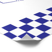 モダンレトロブルーイタリアンピッツェリアピザパーティー ポスター (角)