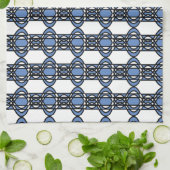 モダンレトロブルー抽象芸術スカラブパターン キッチンタオル (折り畳み)