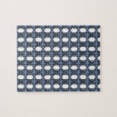 モダンレトロブルー抽象芸術スカラブパターン ジグソーパズル (横)