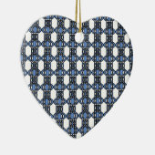 モダンレトロブルー抽象芸術スカラブパターン セラミックオーナメント (右)