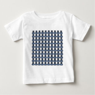 モダンレトロブルー抽象芸術スカラブパターン ベビーTシャツ