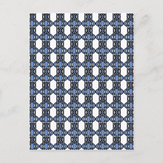 モダンレトロブルー抽象芸術スカラブパターン ポストカード (正面)