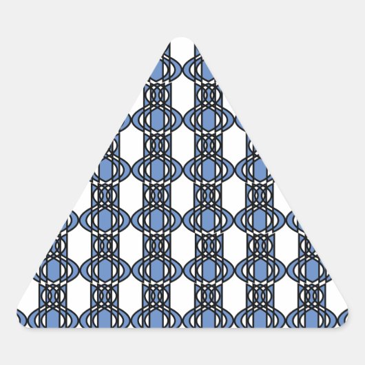 モダンレトロブルー抽象芸術スカラブパターン 三角形シール (正面)
