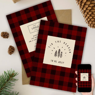 モダンレトロプレイドヴィンテージレッドロゴビジネス シーズンカード