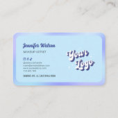 モダンレトロホログラフィ爪、 ネイルが美しいロゴを点滅 名刺 (裏面)