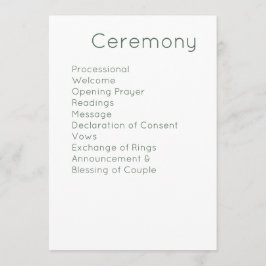 モダンレトロホワイト&オリーブグリーン結婚ズ プログラム