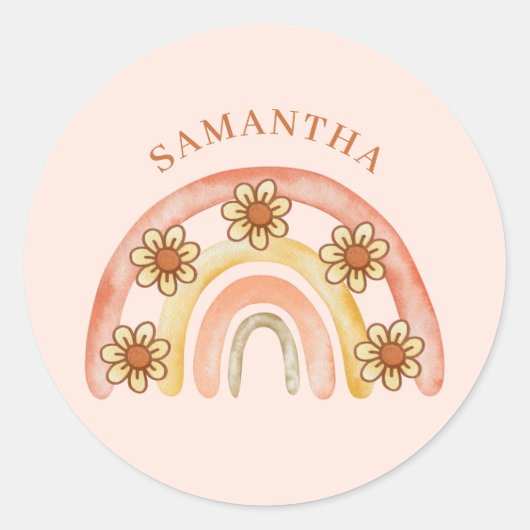 モダンレトロボホレインボー名 ラウンドシール (正面)