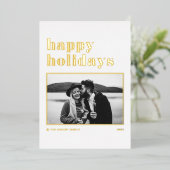 モダンレトロボールドタイポグラフィ写真ハッピー ホリデー (立ち正面)
