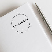 モダンレトロミニマル名前をカスタムするEx Libris Book セルフインキングスタンプ