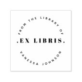 モダンレトロミニマル名前をカスタムするEx Libris Book セルフインキングスタンプ (デザイン)