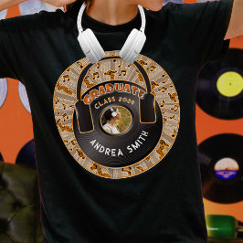 モダンレトロミュージックレコードGrad Photo Black Tシャツ