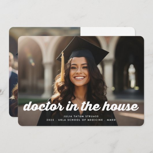 モダンレトロメディカルドクター2写真卒業 案内状 (正面/裏面)