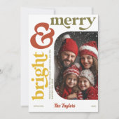 モダンレトロメリーとBright Christmas Photo シーズンカード (正面)
