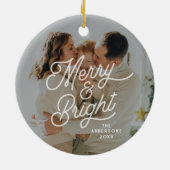 モダンレトロメリーとBright Photoスクリプはっきりしたト セラミックオーナメント (裏面)
