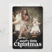 モダンレトロメリー・はっきりしたクリスマスファミリー写真 シーズンカード (正面)