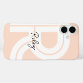 モダンレトロモノグラムイニシャルコンテンポラリーかわいい Case-Mate iPhoneケース (裏面 (横))