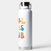 モダンレトロモムスクールクラブヴィンテージグルーヴィデイジー ウォーターボトル (背面)